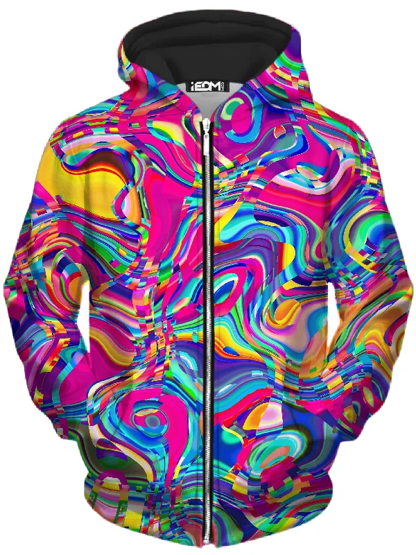 Psych Dip Unisex Zip-Up Hoodie Hoodie with Applique Textured Unique