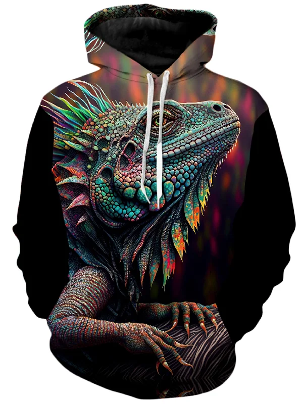 Psychedelic Giant Iguana 2.0 Unisex Hoodie Graphic Hoodie Design Print