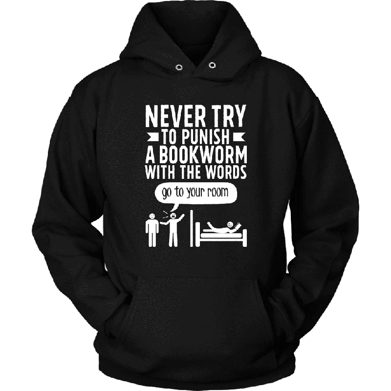 "Punish A Bookworm" Hoodie Hoodie with Crew Neck Simple Timeless