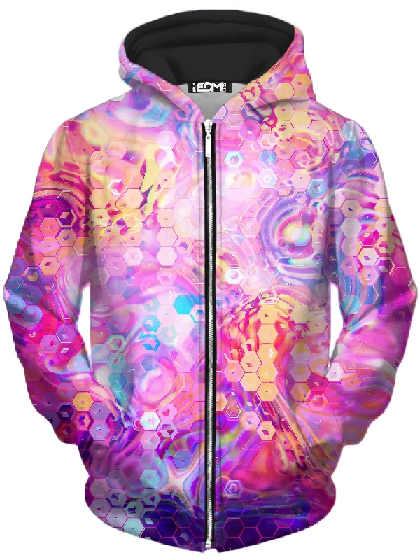 Purple Mirage Unisex Zip-Up Hoodie Hoodie with Lace Feminine Delicate