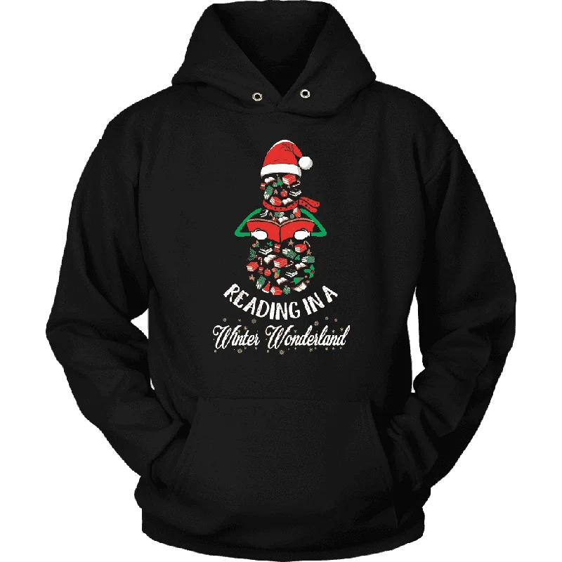 "Reading in a winter wonderland" Hoodie Hoodie Crop Top Short Trendy