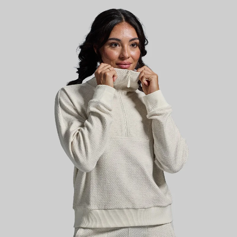 Revive Cloud Sweatshirt (Heather Oatmeal) Hoodie with Cuffed Sleeves Snug Secure