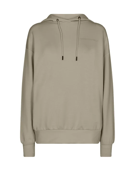 Soyaconcept Banu Super Soft Hoodie, Khaki Hoodie with Back Slit Movement Comfort