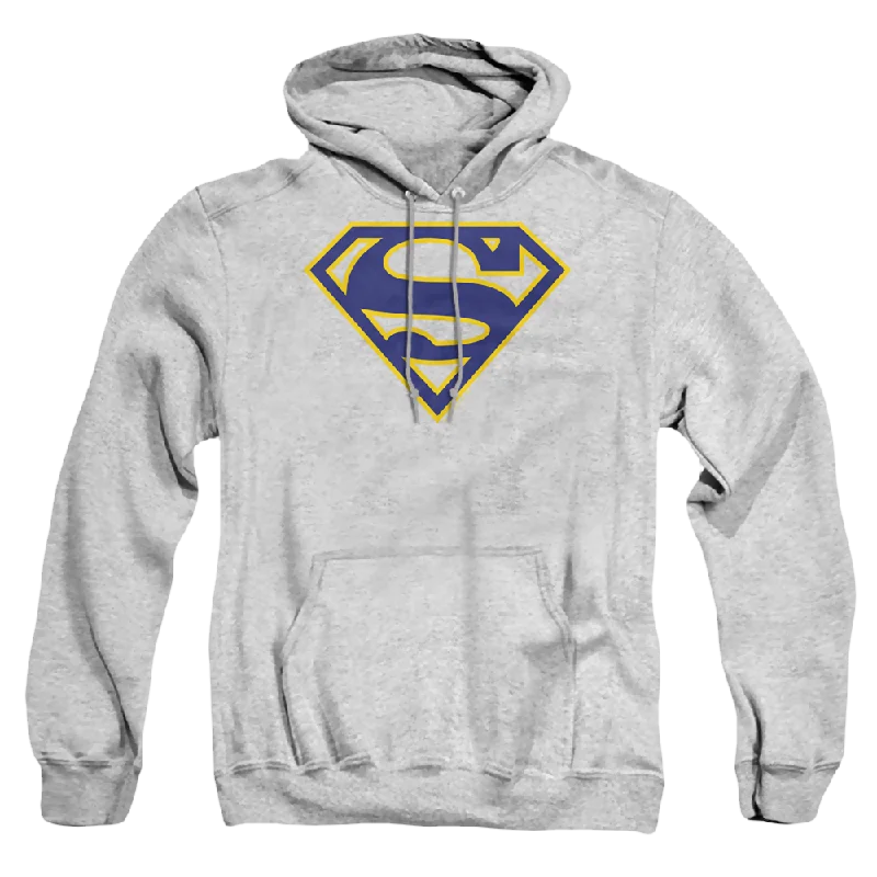 Superman Maize & Blue Shield - Pullover Hoodie Sheath Sleeve Elegant