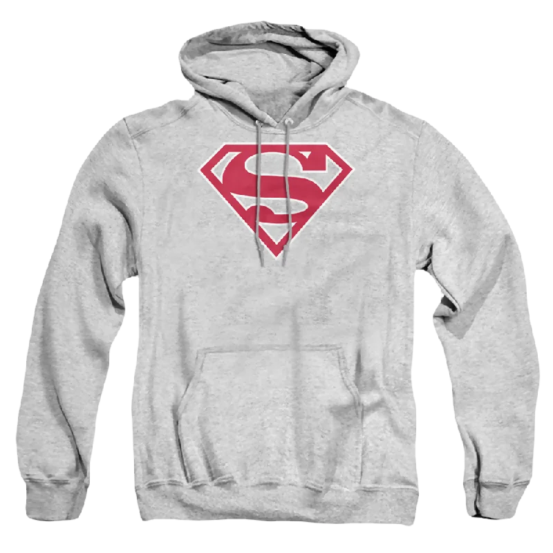 Superman Red & White Shield - Pullover Hoodie Flutter Sleeve Feminine
