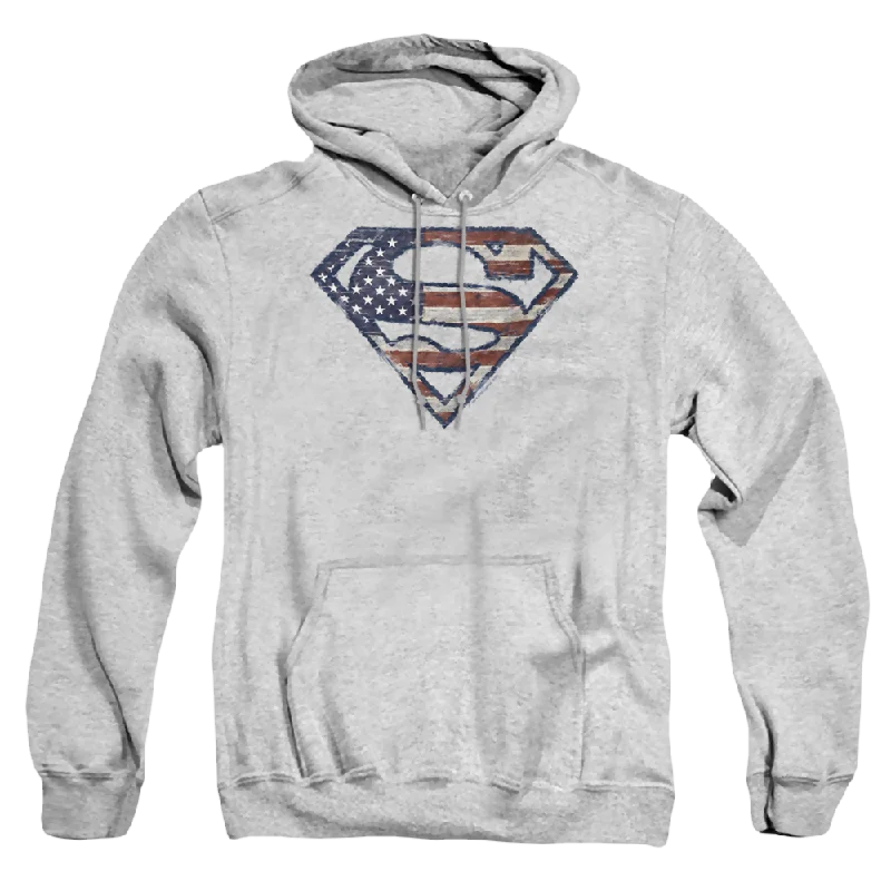 Superman Wartorn Flag - Pullover Hoodie dolman Sleeve Top