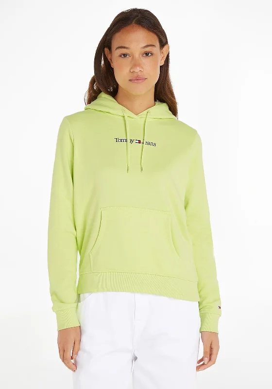 Tommy Jeans Womens Linear Hoodie, Light Citrus Hoodie Crop Top Short Trendy