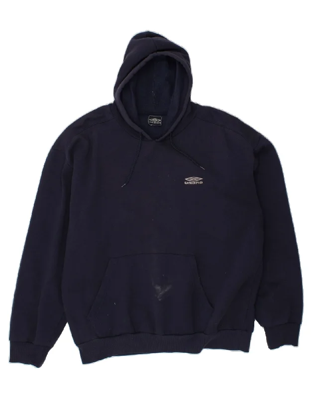 UMBRO Mens Hoodie Jumper XL Navy Blue Hoodie Sweatshirt Pullover