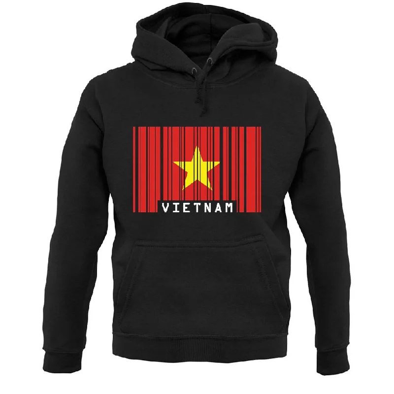 Vietnam Barcode Style Flag Unisex Hoodie Hoodie with Reflective Safety Nightwear