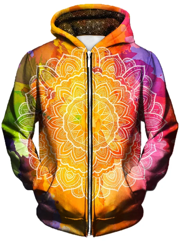 Watercolors Unisex Zip-Up Hoodie Hoodie with Drawcord Adjustable Secure