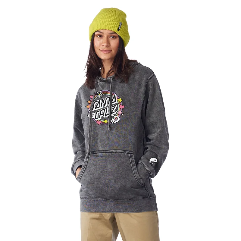 Santa Cruz Whimsical Dot Pullover Hoodie - Mineral Black Button Front Sweater