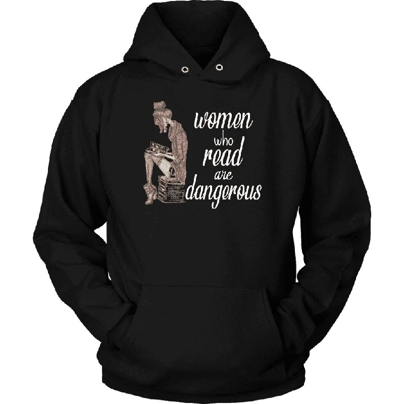 "Women who read" Hoodie Hoodie with Batwing Sleeves Loose Dramatic