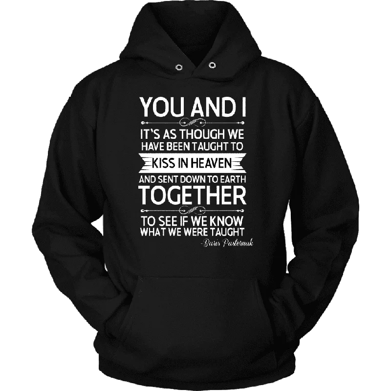 "You and i" Hoodie Hoodie with Monochrome Minimalist Simple