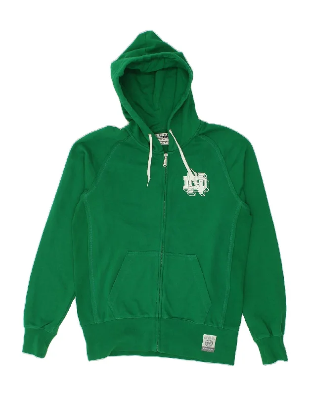 CHAMPION Mens Zip Hoodie Sweater Large Green Cotton Long Sweater Short Sweater Cropped Sweater