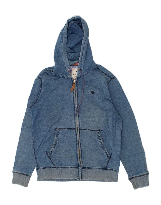 FAT FACE Mens Zip Hoodie Sweater Medium Blue Cotton Satin Fabric Silk Fabric Chiffon Fabric