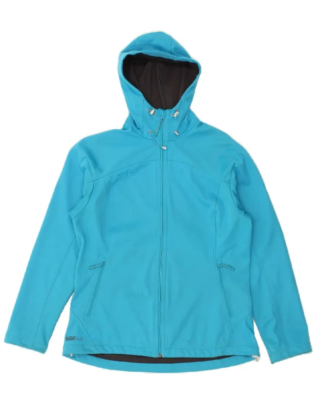 MAMMUT Womens Zip Hoodie Sweater UK 18 XL Blue Polyester Nylon Fabric Polyester Fabric Spandex Fabric