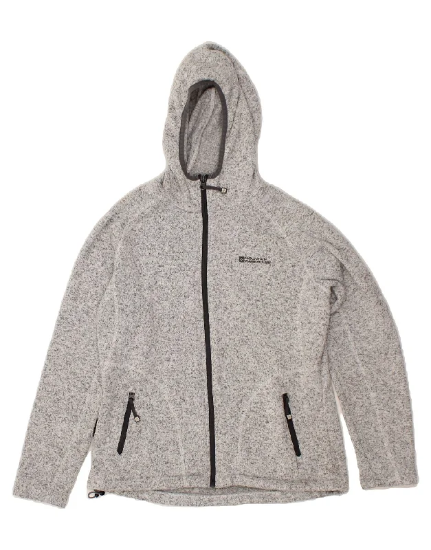 MOUNTAIN WAREHOUSE Womens Zip Hoodie Sweater UK 12 Medium  Grey Flecked Oversized Loose Flowy