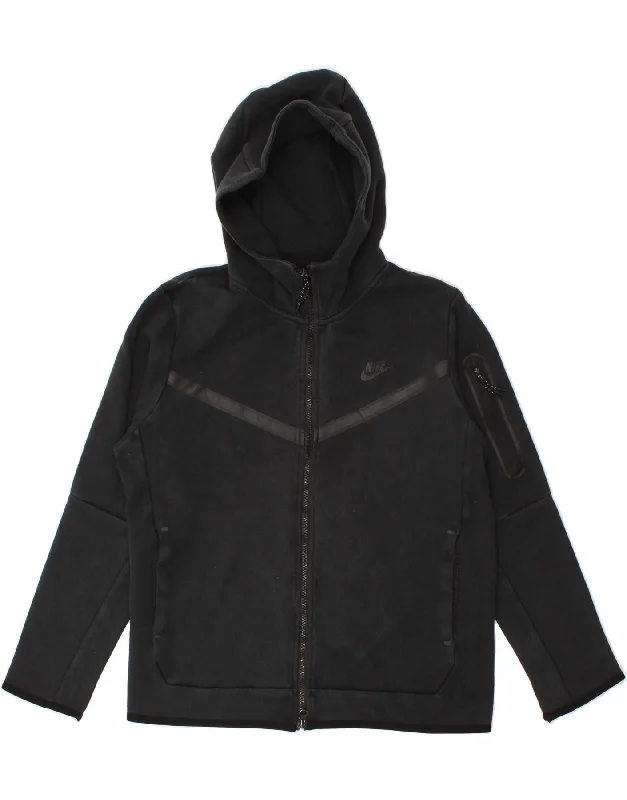 NIKE Mens Graphic Zip Hoodie Sweater Medium Black Cotton Modern Contemporary Chic