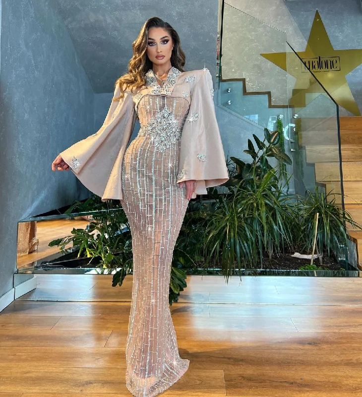 Blush Pink Rhinestone Dress with Short Cape Tunics Short Trendy