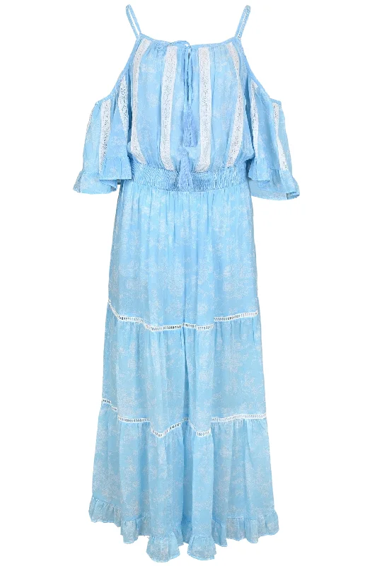 Karena Long Dress Blue A-Line Day Work