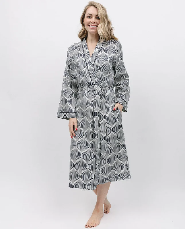 Nicole Geo Print Long Dressing Gown Tunics Corduroy durable