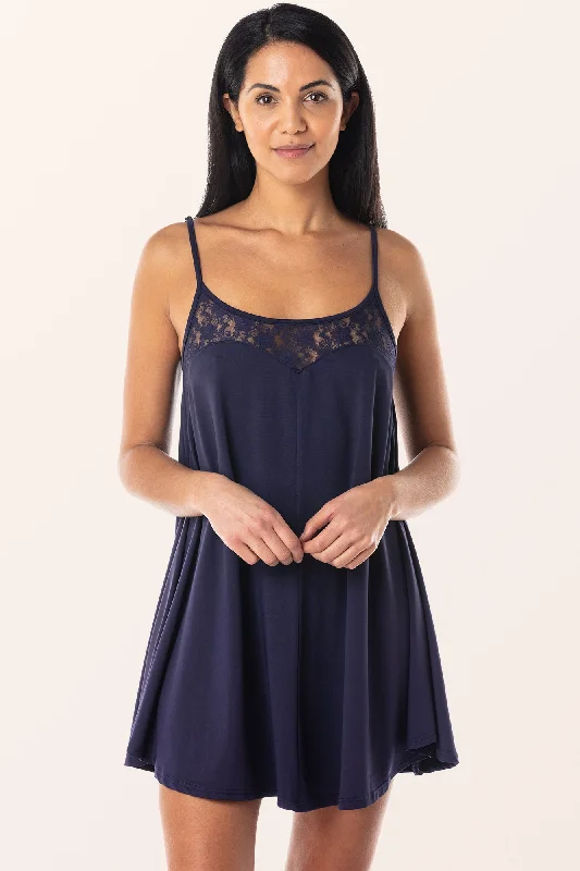 Lace Chemise Nightdress - Midnight Blue Tunics New arrival