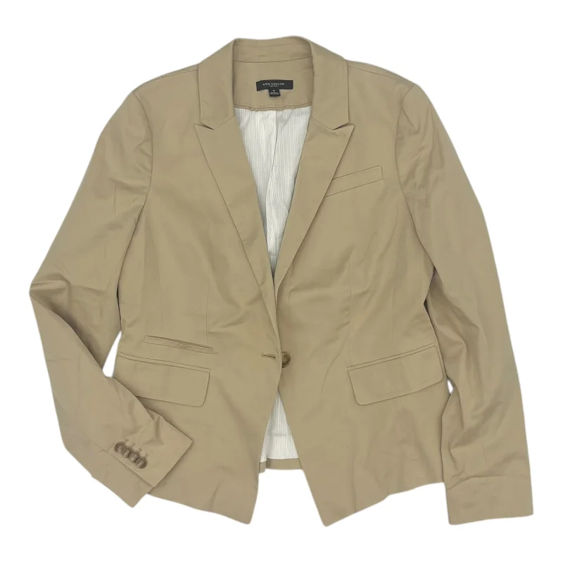 Blazer By Ann Taylor In Tan, Size:M Women's Elegant Blazer