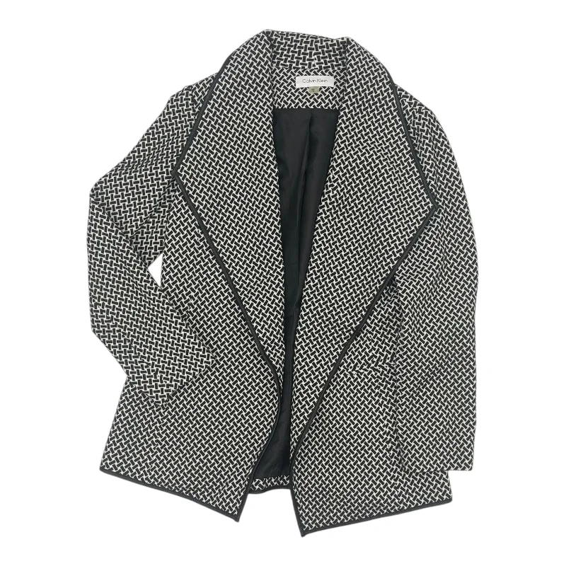 Blazer By Calvin Klein In Black & White, Size:M Women's Unique Blazer