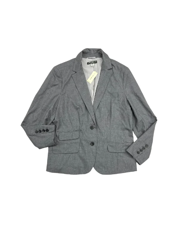 Blazer By Eddie Bauer In Grey, Size: 20 Slimming Women's Blazer