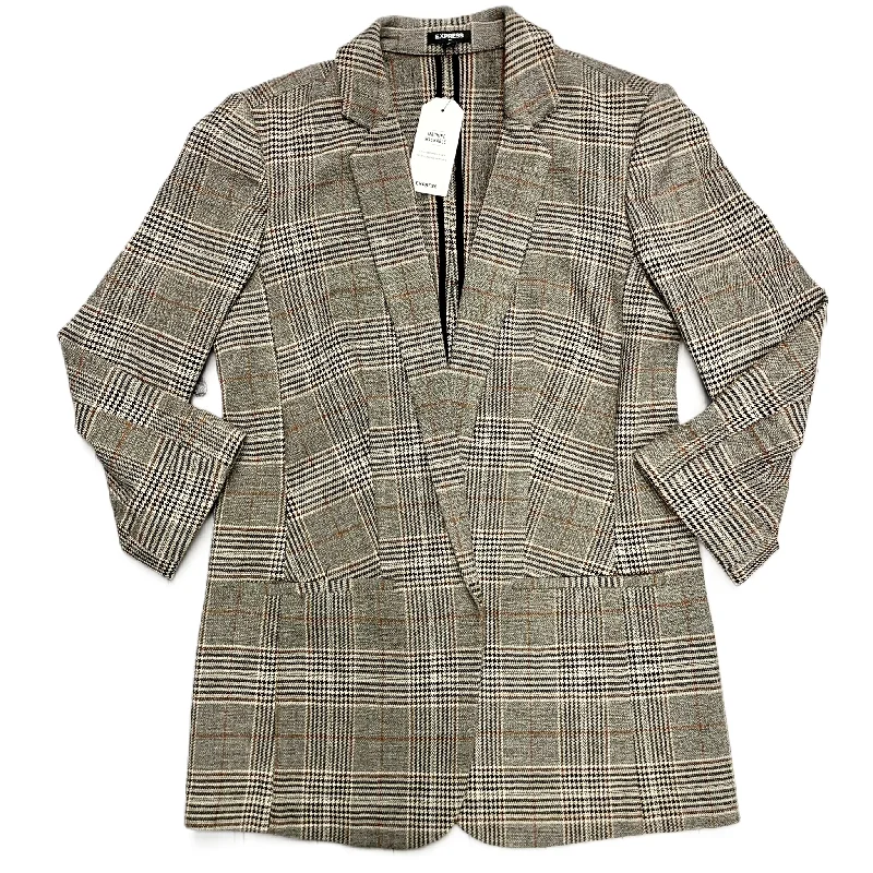 Blazer By Express In Plaid Pattern, Size: M Silk Women's Blazer