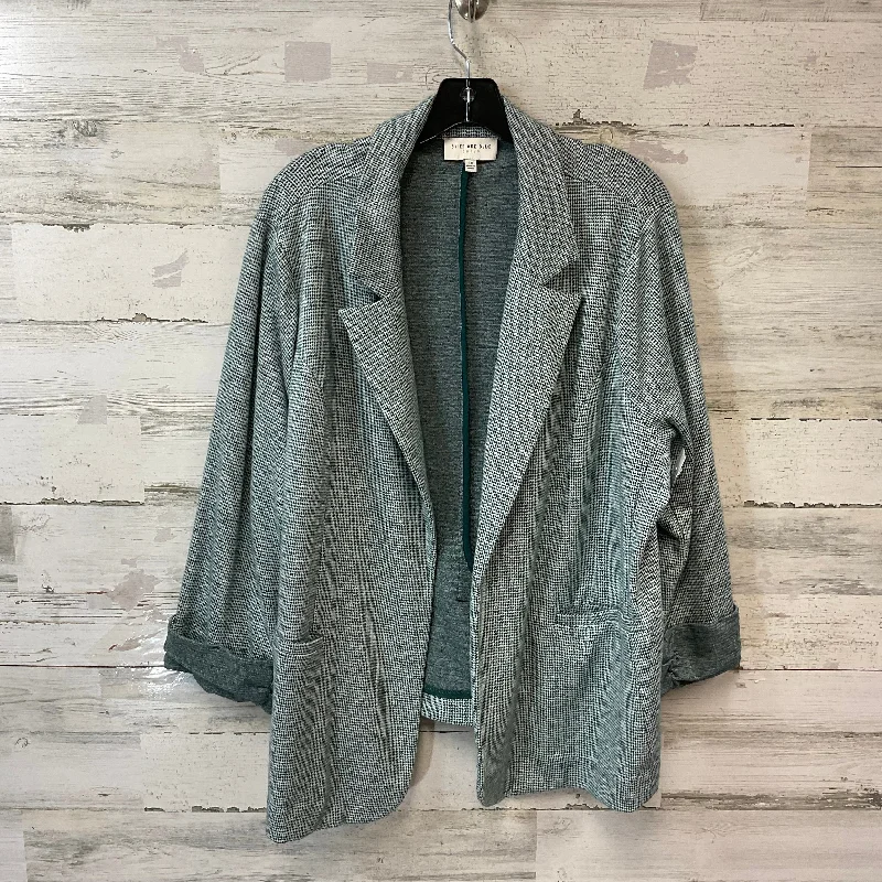 Blazer By Skies Are Blue In Green, Size: 2x Women's Solid Blazer