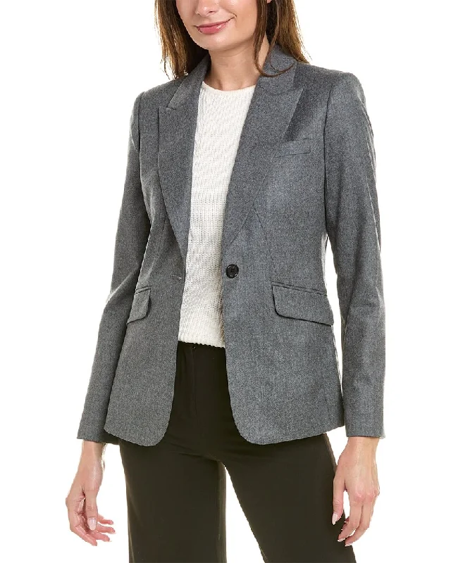 Brooks Brothers Flannel Wool Blazer Women's Classic Blazer