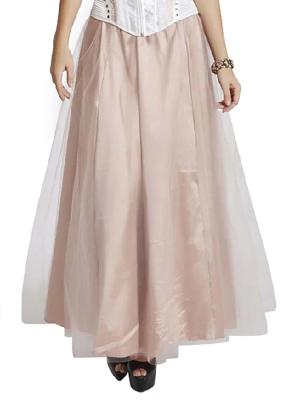 Women's Vintage Layered Tulle High Waisted Maxi Skirt Dress Tunics Evening elegant