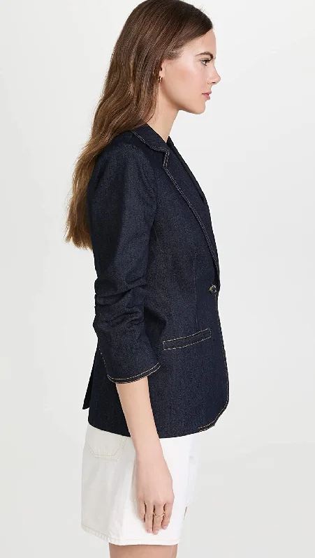 Cinq à Sept Women Khloe Single Button Denim Blazer Indigo Women's Long Blazer