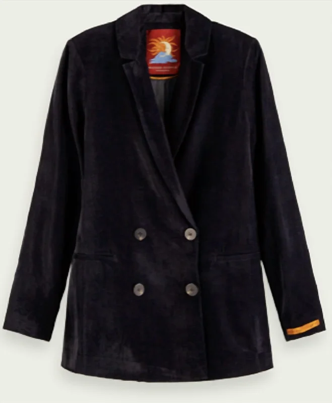 Double Breasted Blazer In Black Women's Adventure Blazer