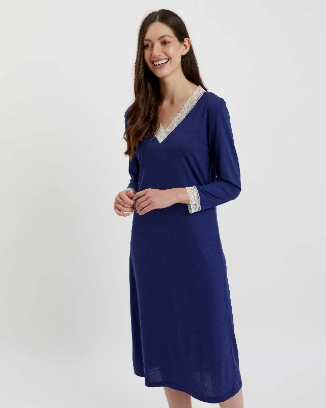 Women's Jersey Ella Nightdress - Midnight Halter Neckline Beach