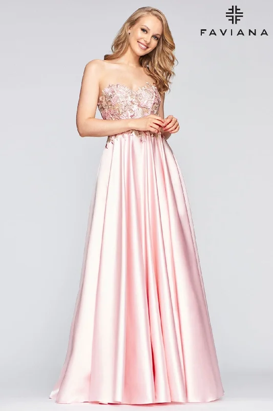 Strapless Satin Long Dress With Pockets Tunics Trendy modern