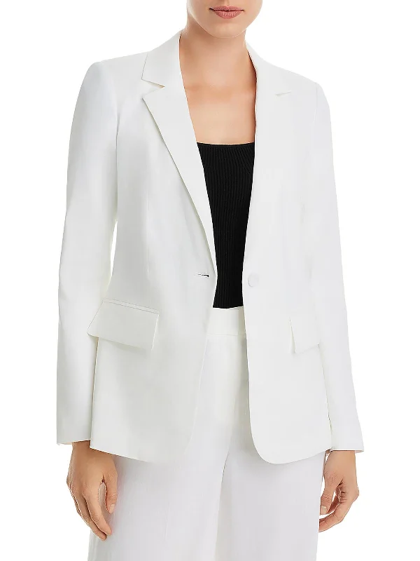 Jordi Womens Linen Career One-Button Blazer Women's Lightweight Blazer