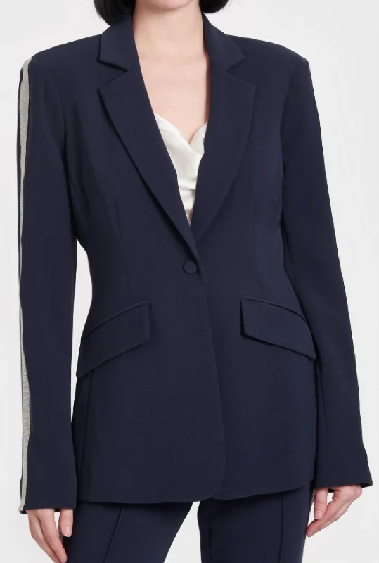 Kayden Blazer In Navy Women's Long Blazer