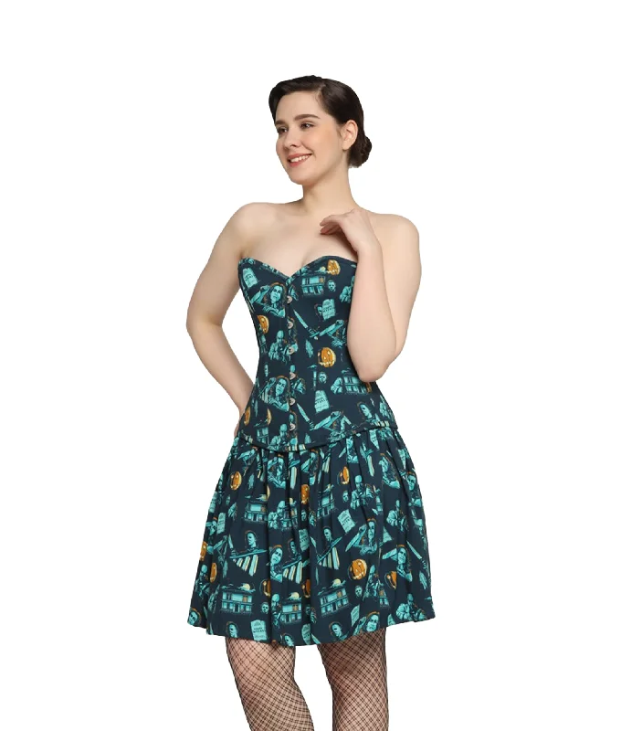 killerman printed Waist Reducing  Overbust Corset  Dress Tunics Polka dots
