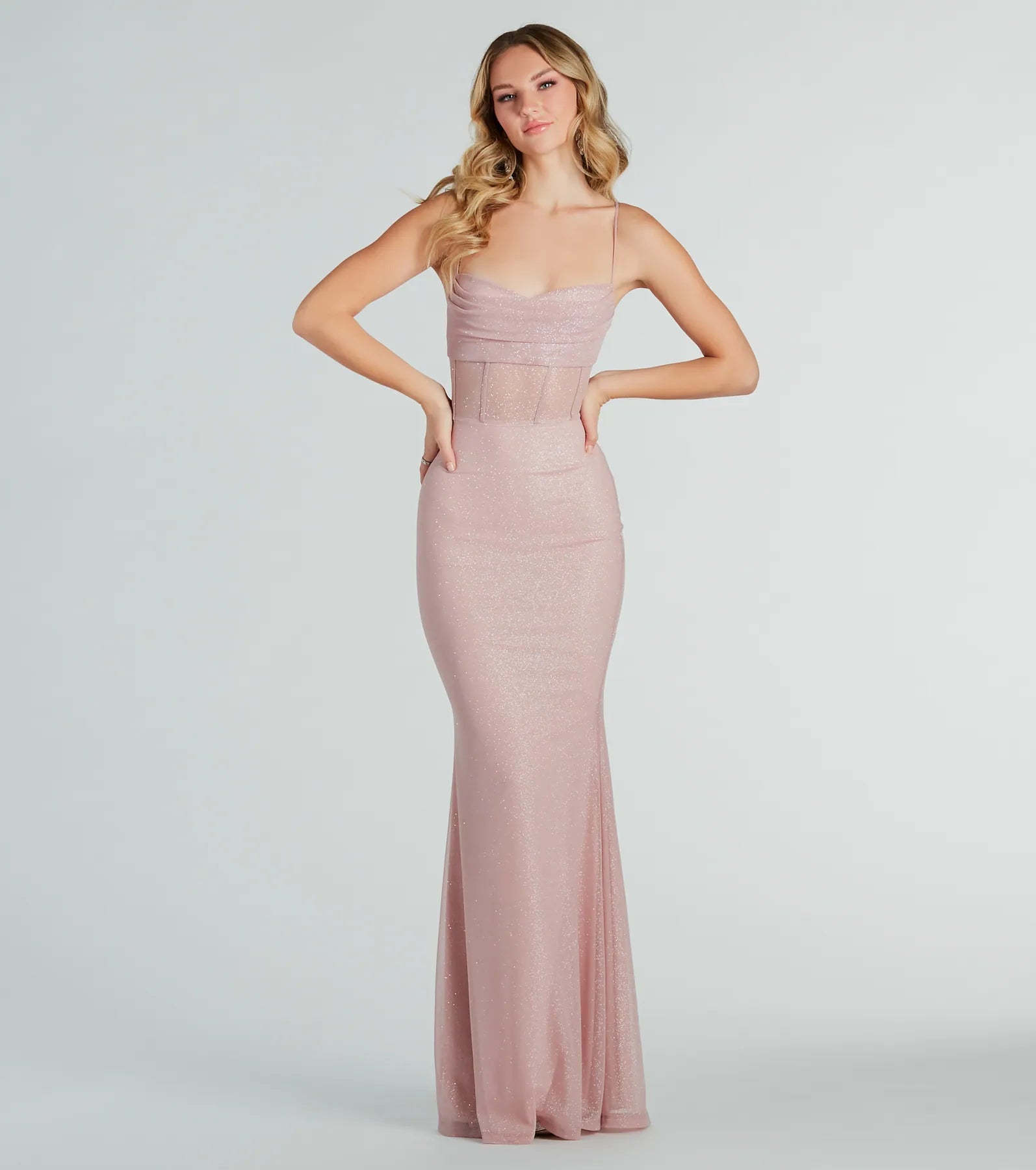 Liv Formal Glitter Corset Mermaid Long Dress Tunics Practical easy-care