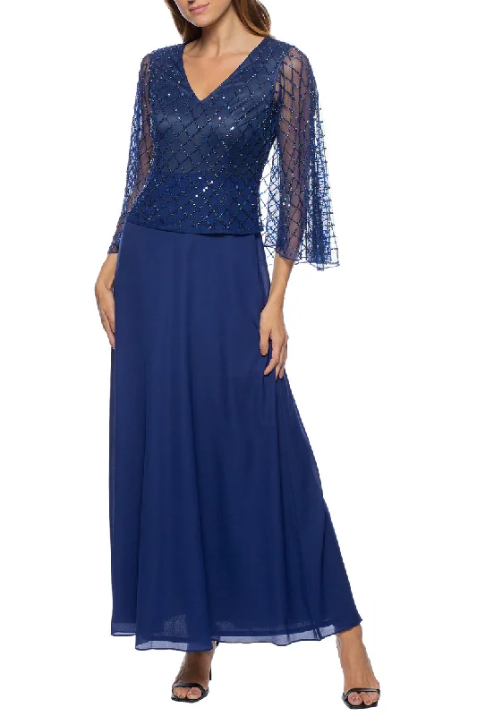 Marina 267902 Long Beaded Mother of the Bride Formal Capelet Dress Tunics Chic elegant