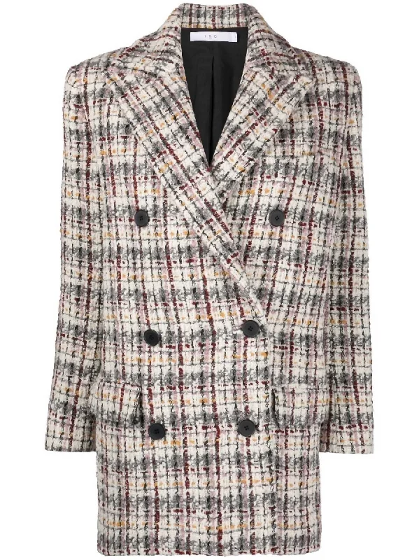 Marton Double Breasted Blazer In Multi Women's Stripe Blazer