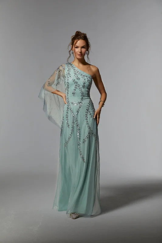 MGNY Madeline Gardner New York 72935 Long Formal Evening Cape Dress Tunics Practical durable