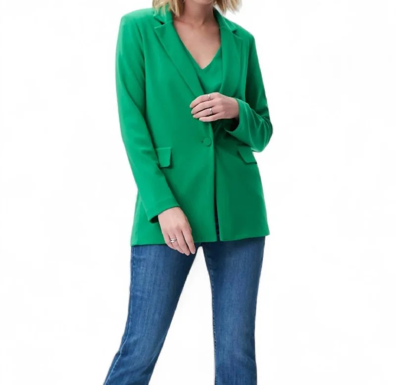 Open Front Blazer In Foliage Women's Custom Suit