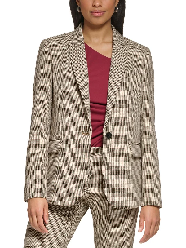 Petites Womens Suit Separate Office One-Button Blazer Women's Vintage Suit