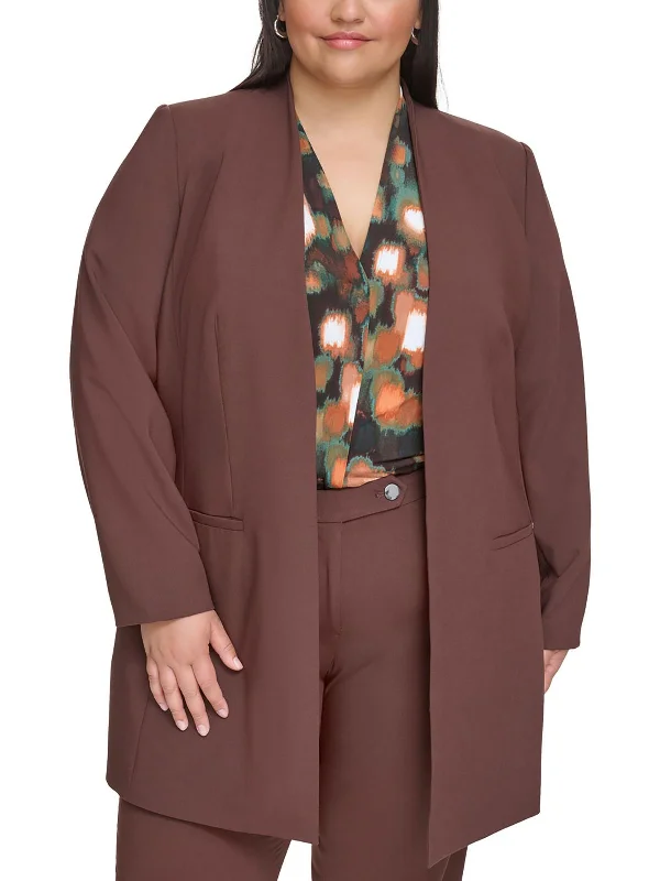Plus Womens Suit Separate Office Open-Front Blazer Women's Luxurious Jacket