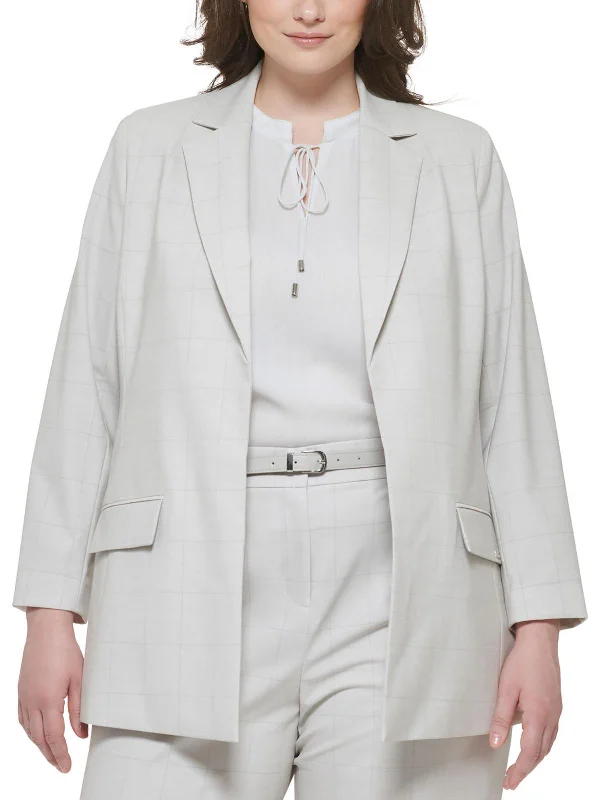 Plus    Womens Suit Separate Office Wear Open-Front Blazer Women's Elegant Suit