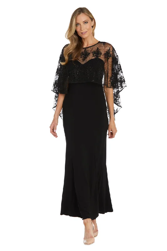 R&M Richards 1560 Long Formal Mother of the Bride Capelet Dress Tunics Sophisticated sleek