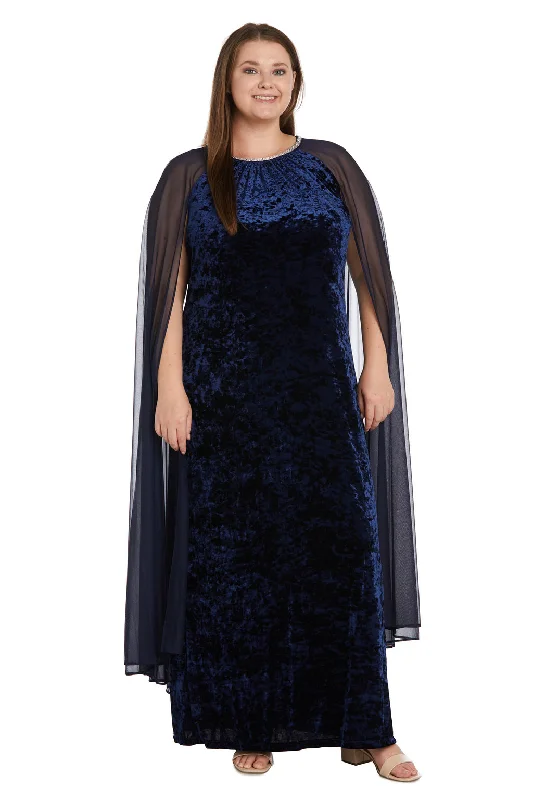 R&M Richards 2658W Long Formal Plus Size Cape Dress Floral Print girly